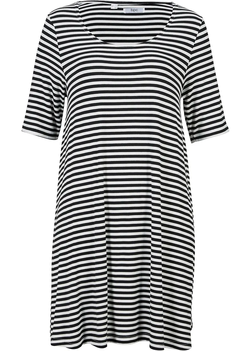 Tunika-Shirt aus Viskose-Mix in schwarz von vorne - bonprix