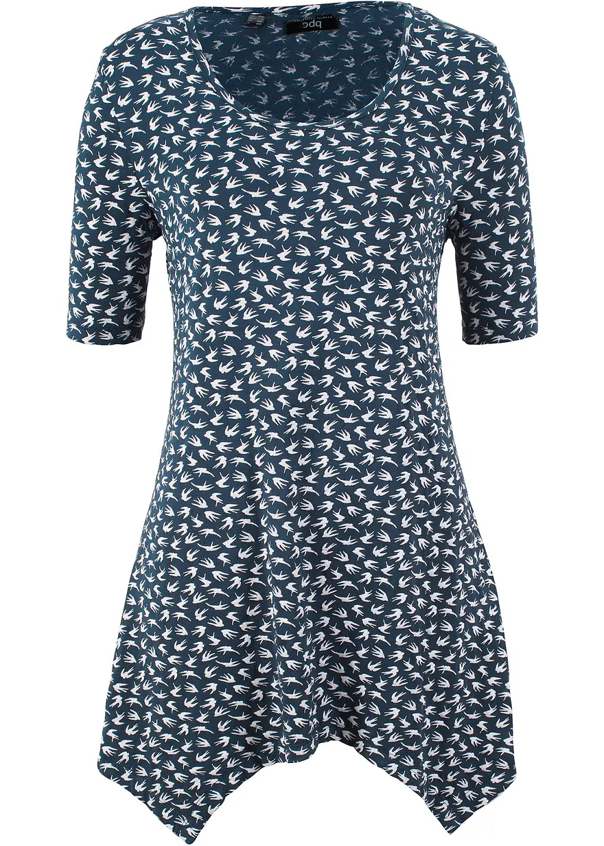 Shirt aus softem Viskose-Mix in blau von vorne - bonprix
