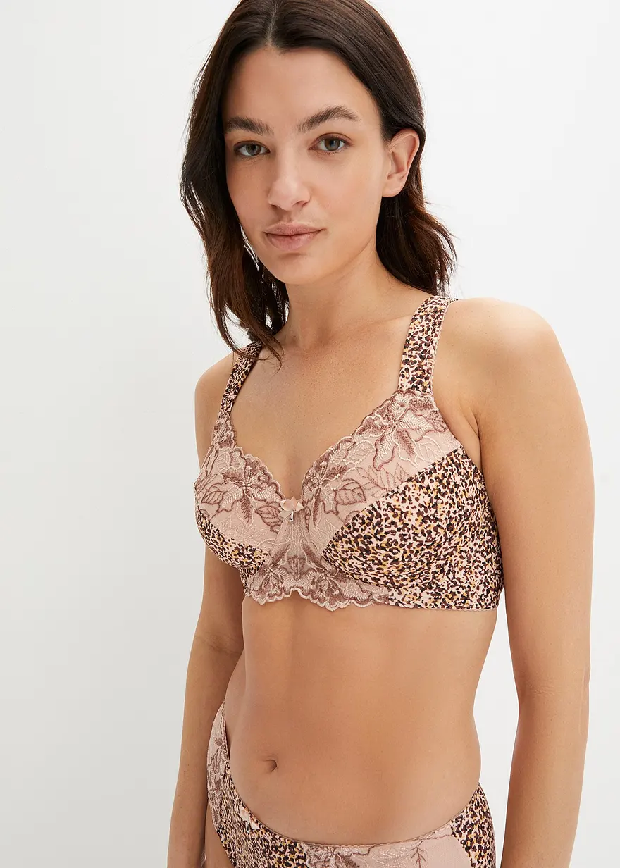 Minimizer BH mit Bügel in beige von vorne (im Anschnitt) - bonprix