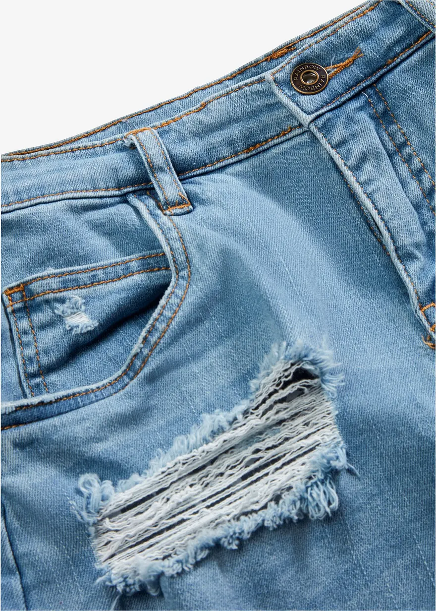 Jeans-Shorts in blau - bonprix