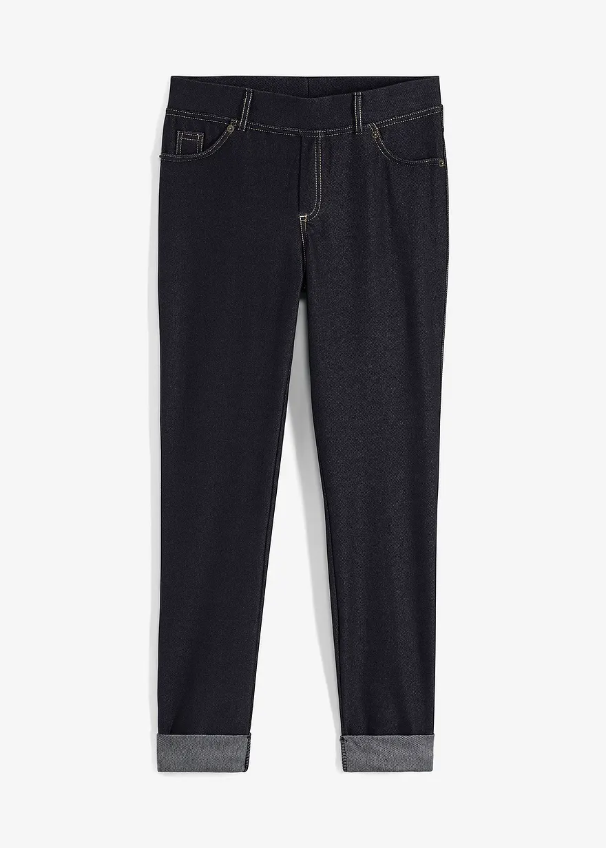 Leggings in Jeansoptik in schwarz von vorne - bonprix