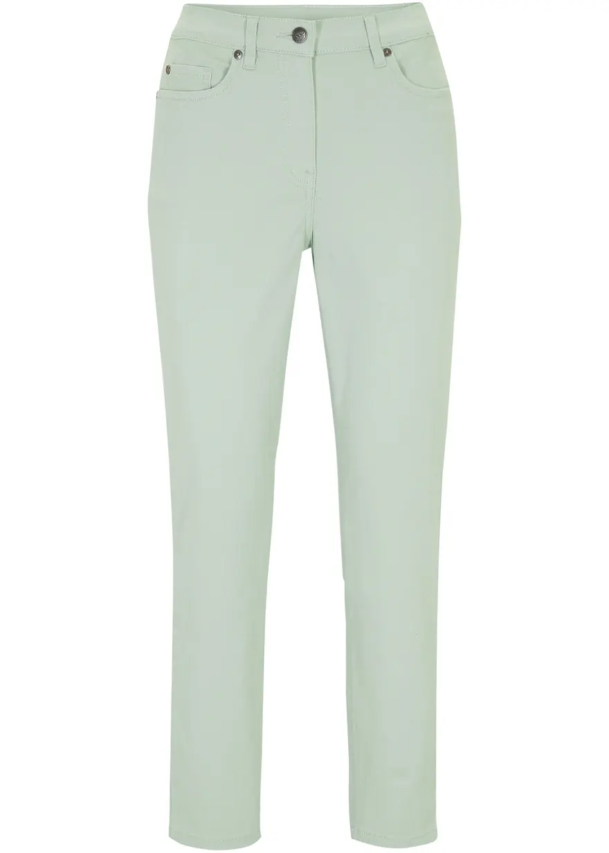 7/8-Hose, High Waist in grün von vorne - bonprix