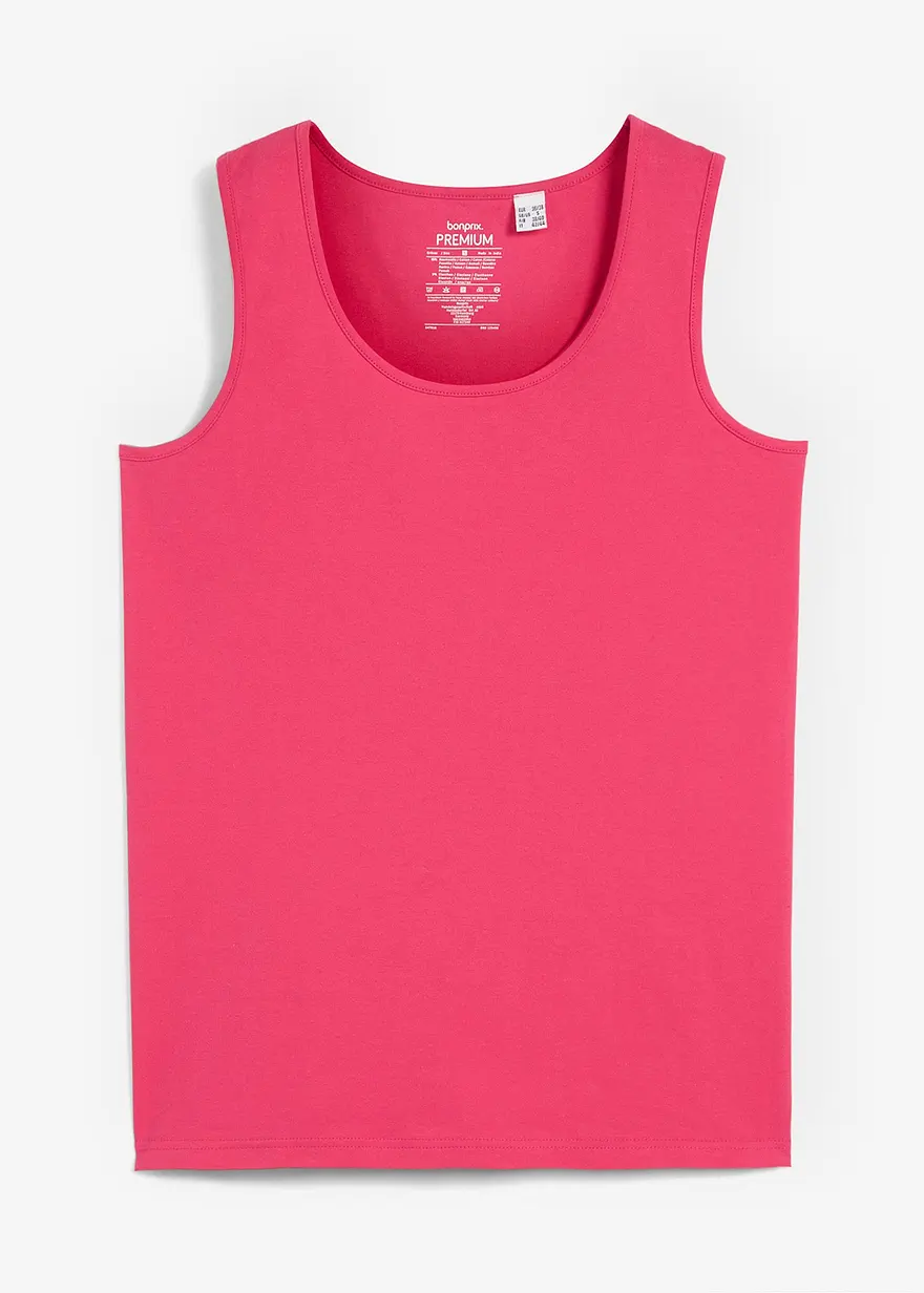 Tanktop mit reiner Bio-Baumwolle in pink von vorne - bonprix