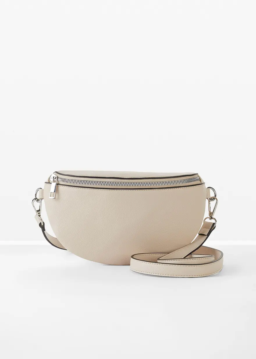 Bauchtasche mit austauschbarem Taschengurt in beige von vorne - bonprix