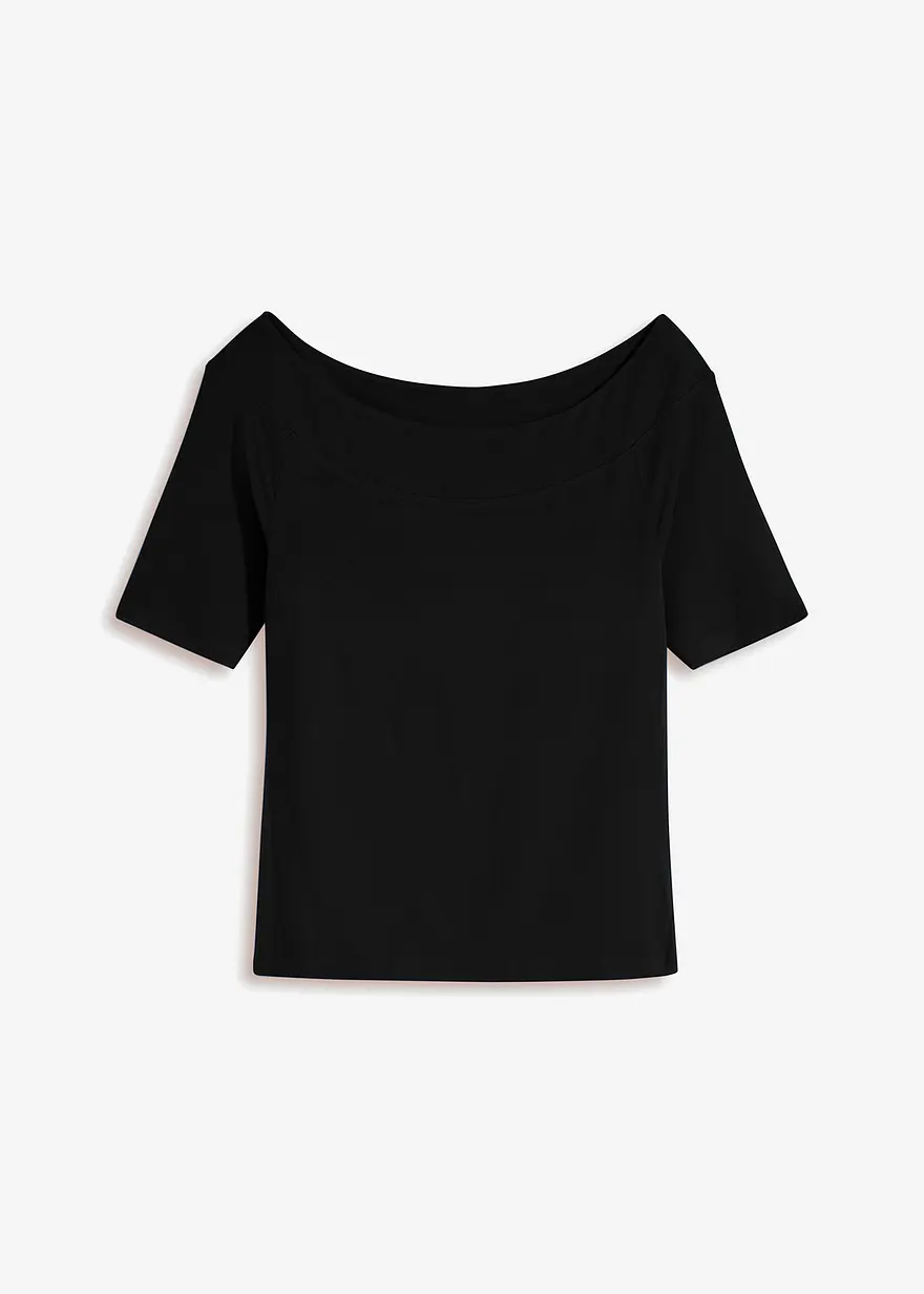 Carmenshirt in schwarz von vorne - bonprix