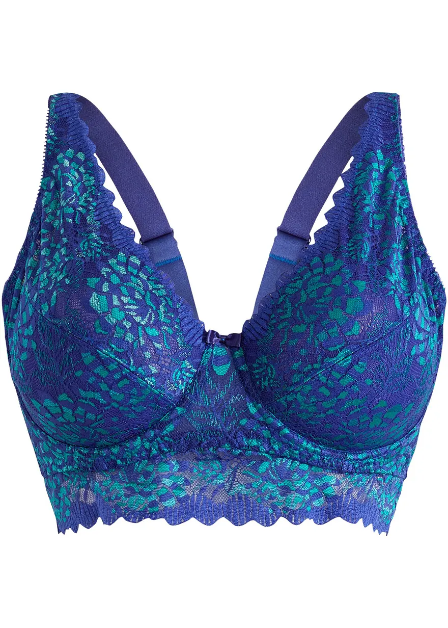 Minimizer BH mit Bügel aus Spitze in blau von vorne - bonprix