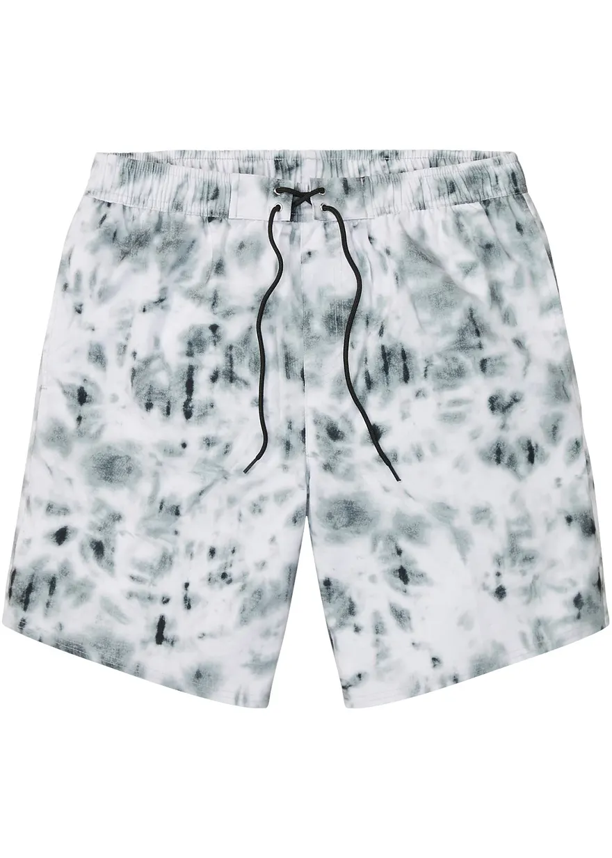 Badeshorts Herren aus recyceltem Polyester in schwarz von vorne - bpc bonprix collection