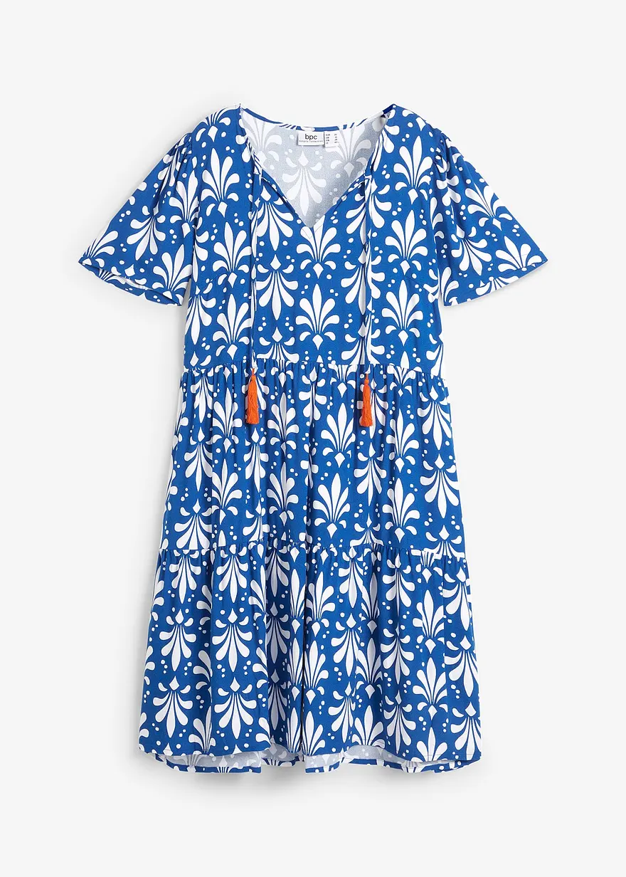Tunikakleid aus softer Viskose in blau von vorne - bonprix