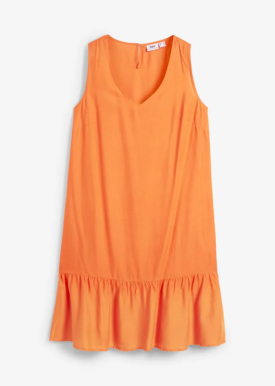 Kurzes Kleid aus fließender Viskose in orange von vorne - bonprix