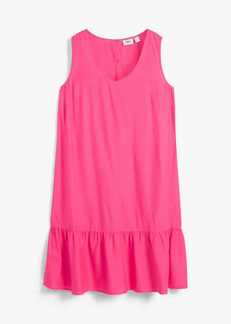 Kurzes Kleid aus fließender Viskose in pink von vorne - bonprix