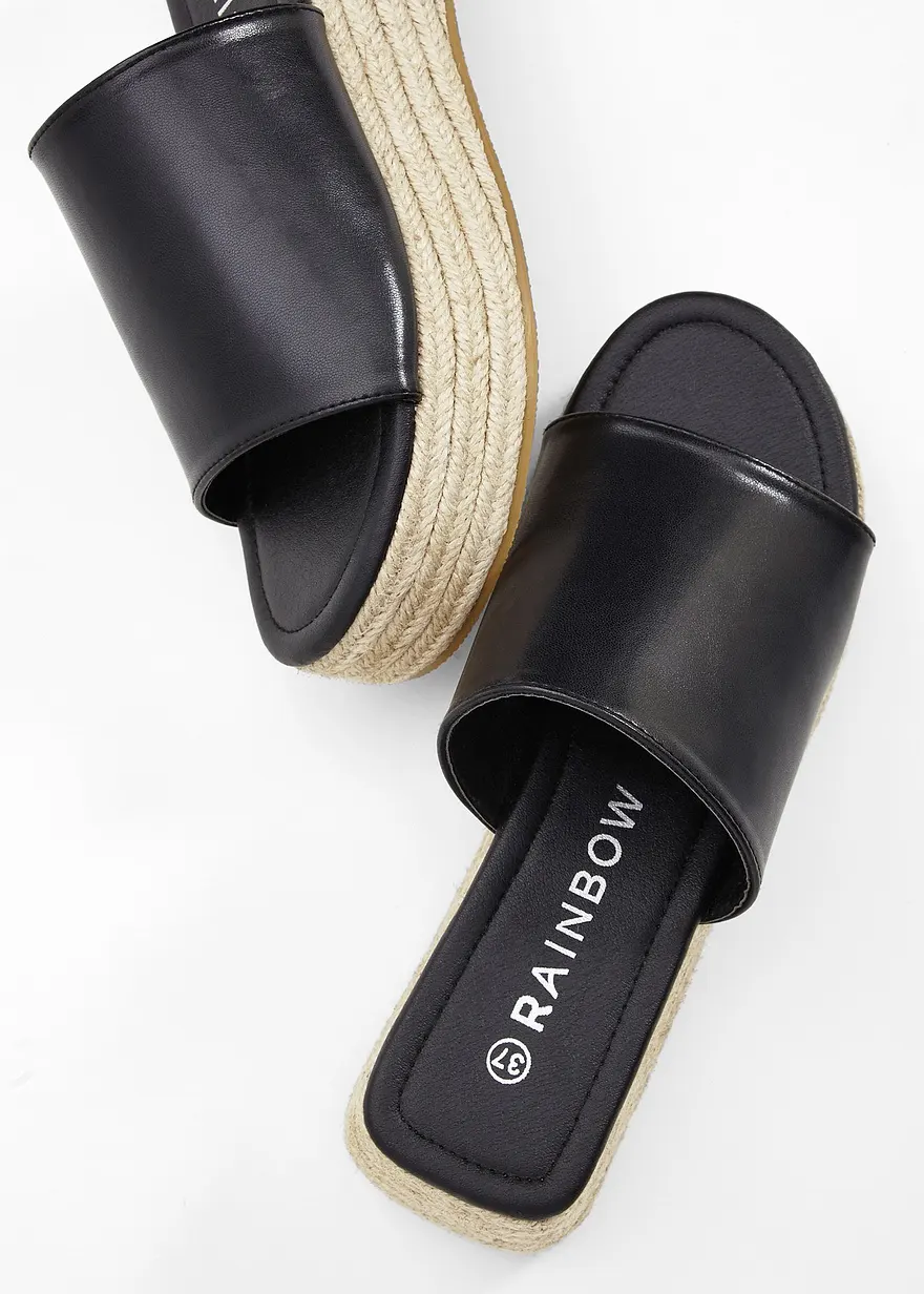 Plateau-Pantoletten in schwarz - bonprix