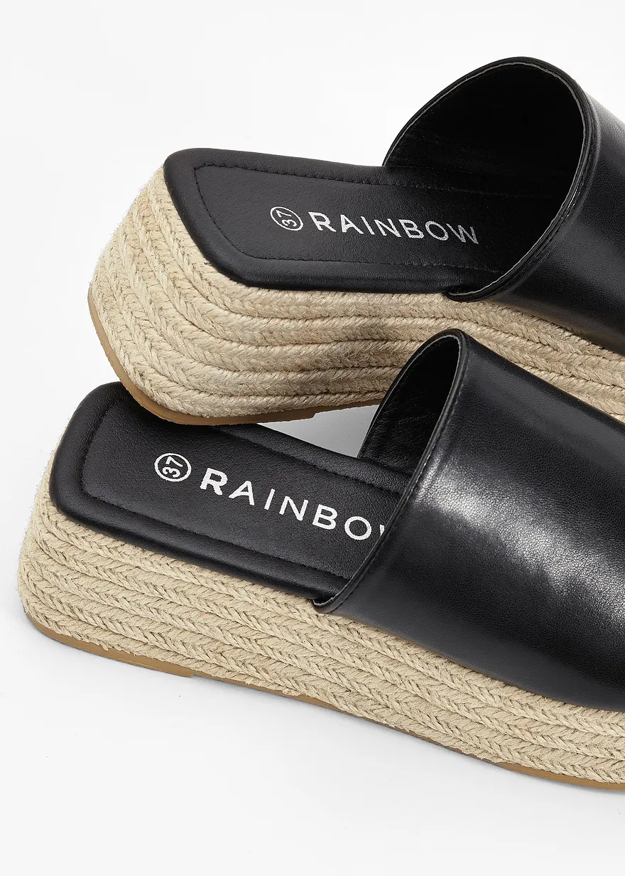 Plateau-Pantoletten in schwarz - bonprix