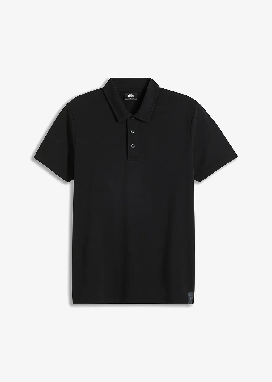 Funktions-Poloshirt, schnelltrocknend in schwarz von vorne - bonprix