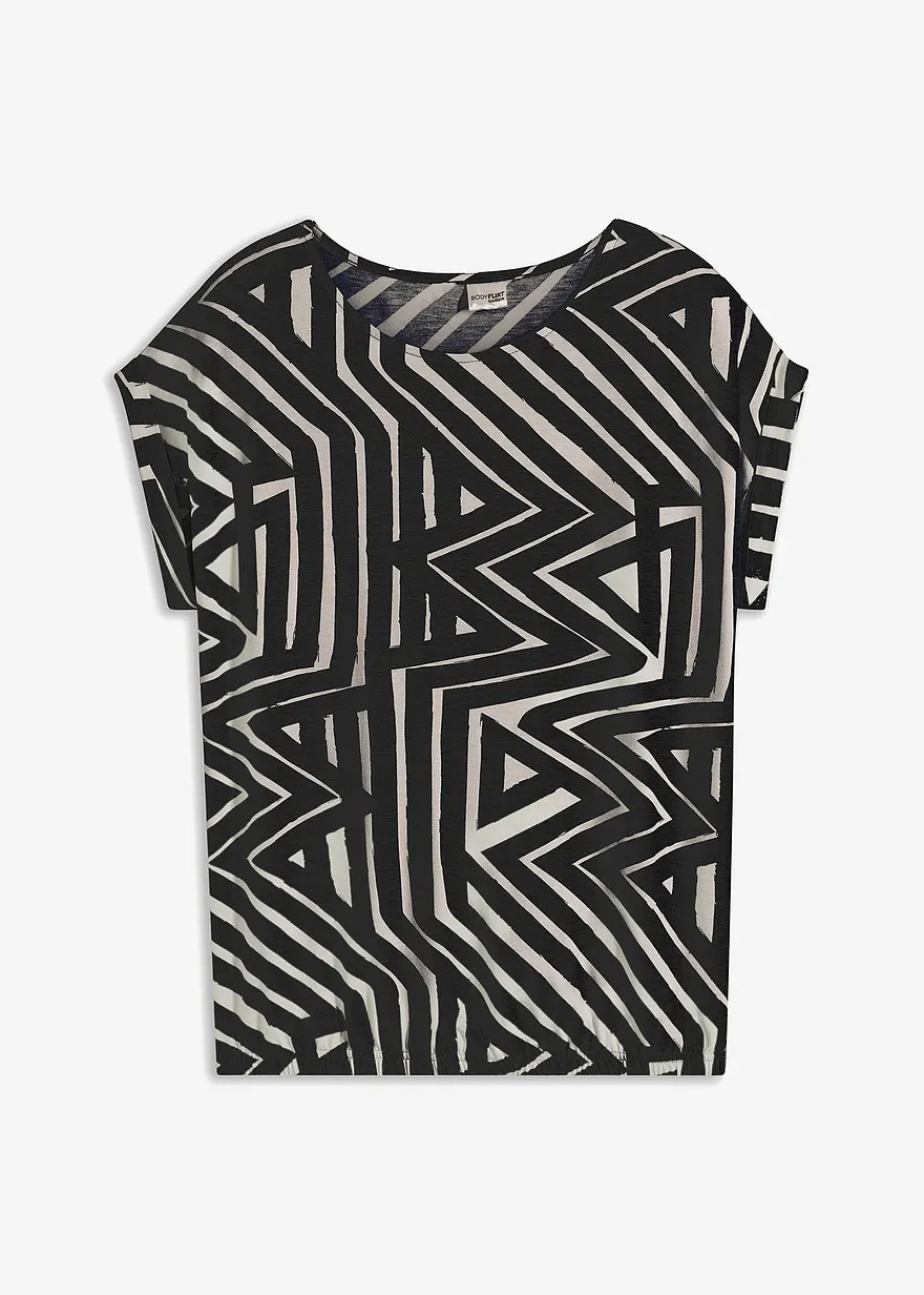 Bedrucktes Oversize-Shirt in schwarz von vorne - bonprix