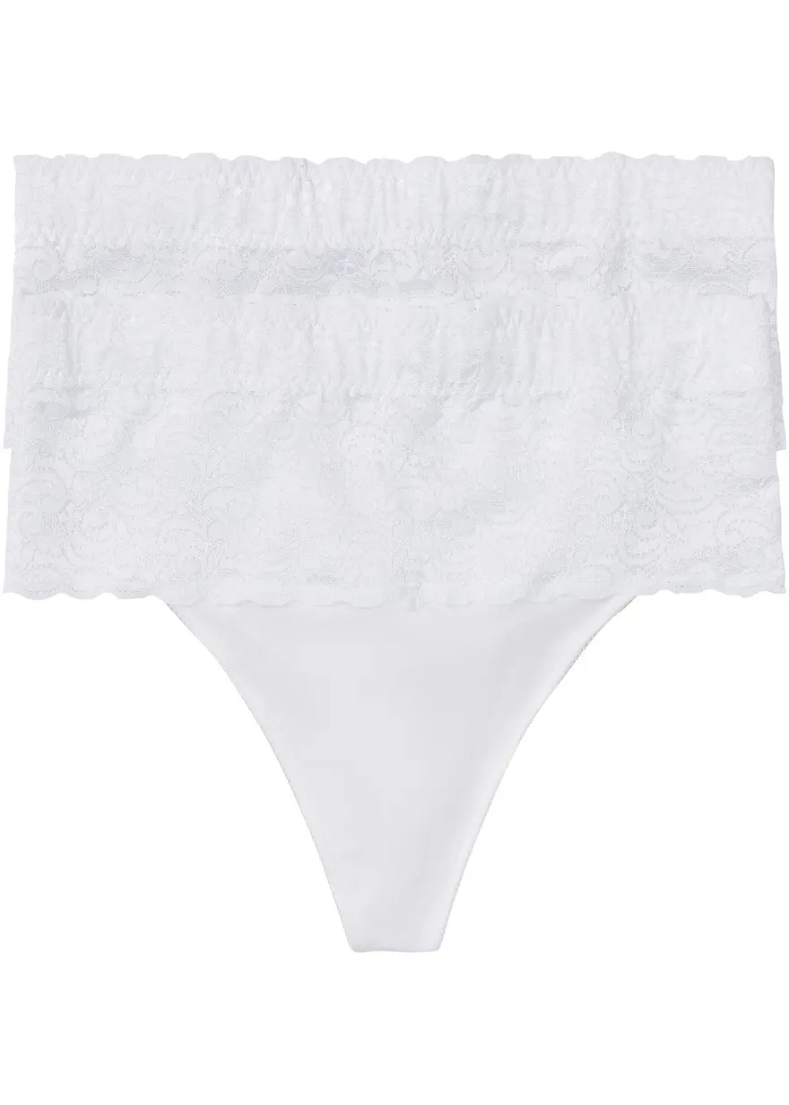 Medium Shape String (2er Pack) in weiß von vorne - bonprix