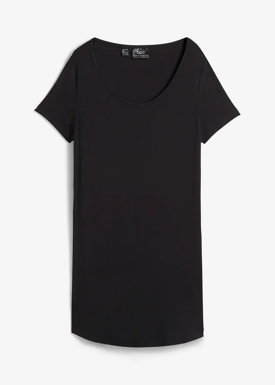 Longshirt aus softer Viskose in schwarz von vorne - bonprix