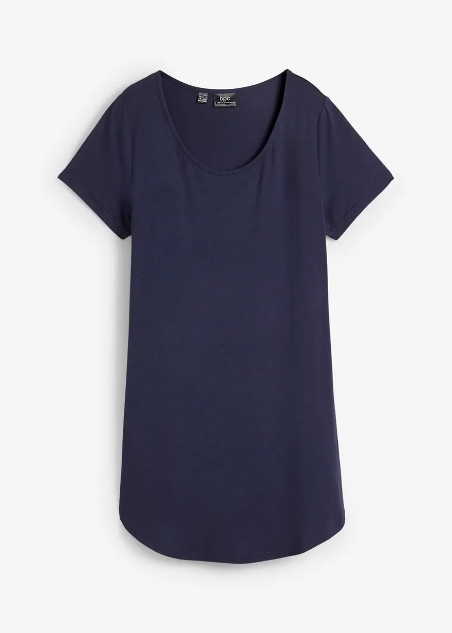 Longshirt aus softer Viskose in blau von vorne - bonprix