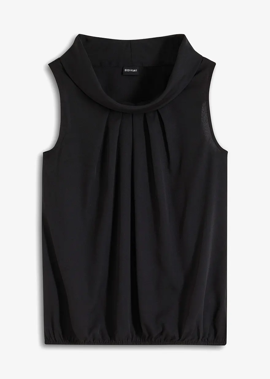 Blusentop in schwarz von vorne - bonprix