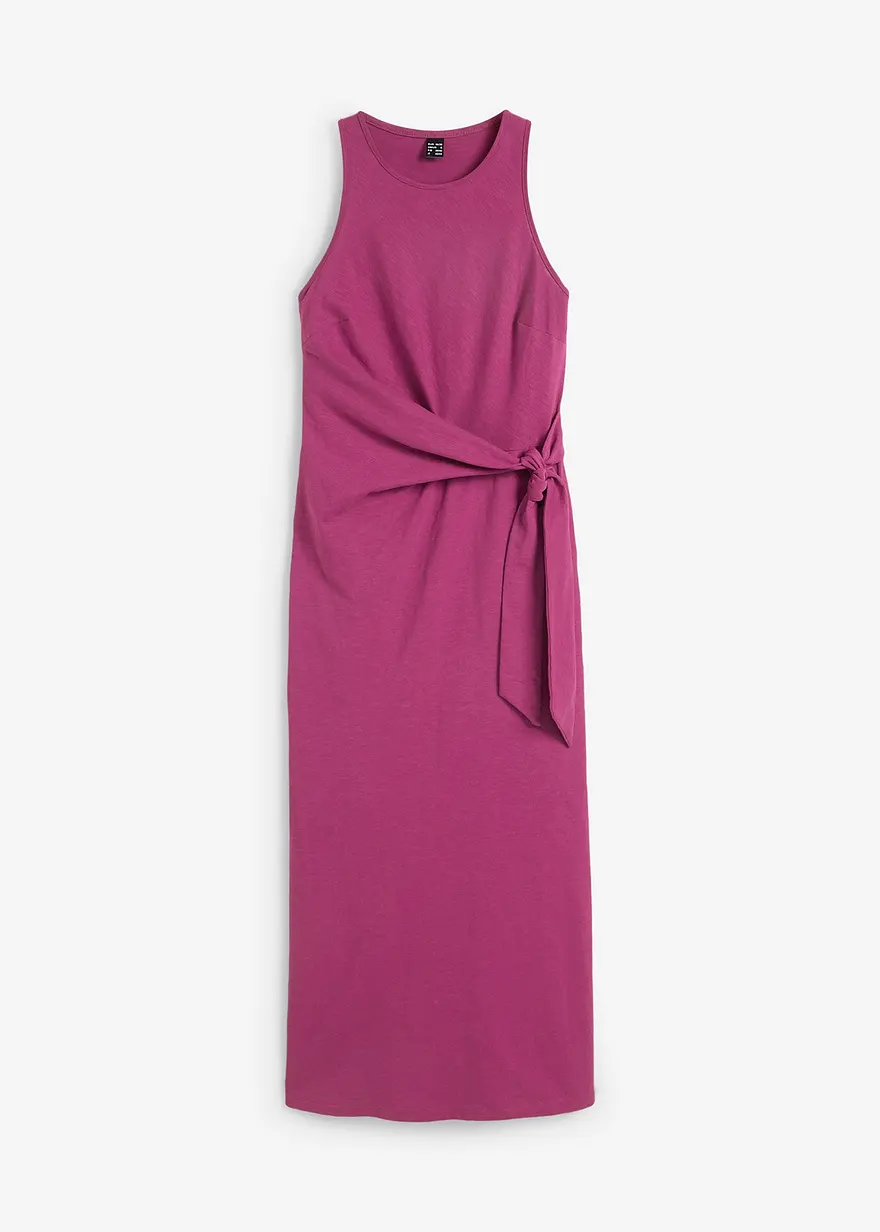 Maxikleid mit Drapierung in lila von vorne - bonprix