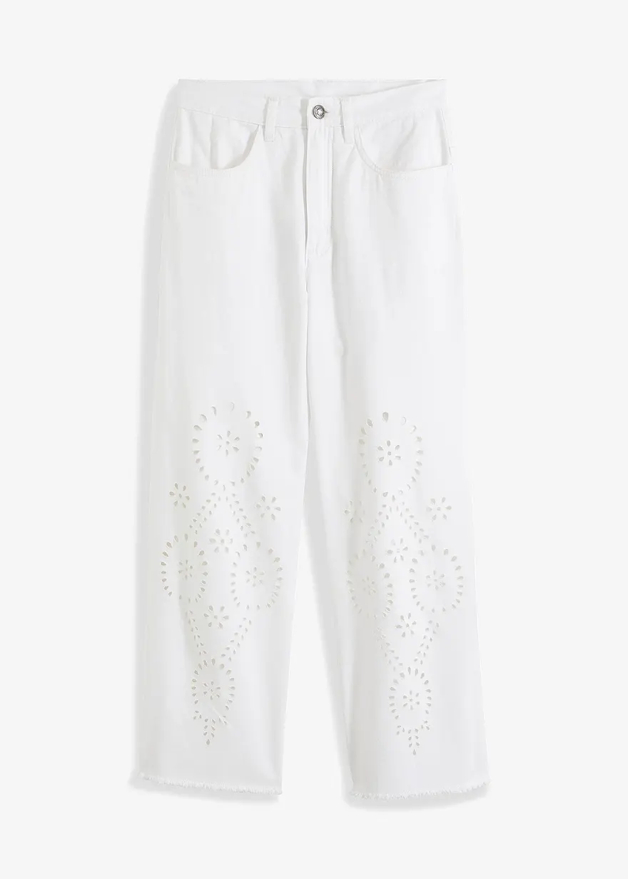 7/8-Hose in weiß von vorne - bonprix