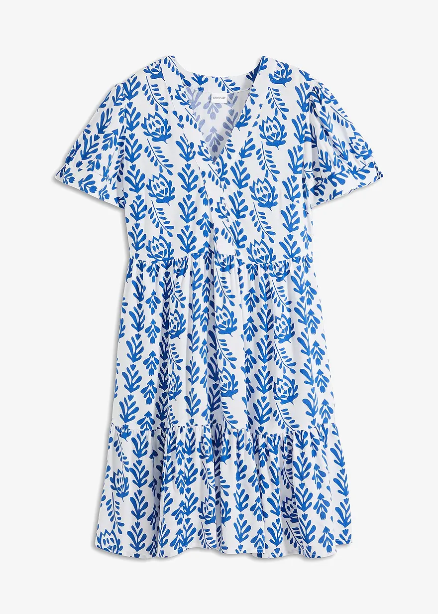 bedrucktes Tunika-Kleid in weiß von vorne - bonprix
