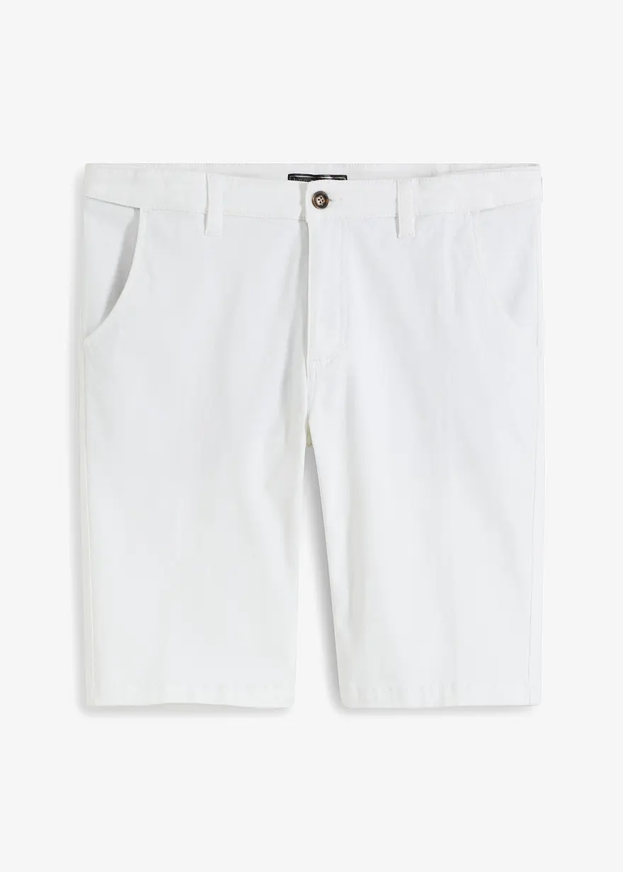 Chino-Bermuda, Slim Fit in weiß von vorne - bpc selection
