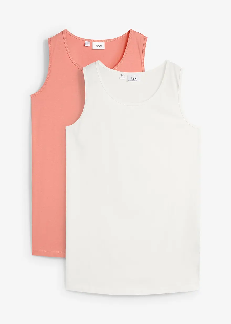 Long-Top, 2er-Pack in rosa von vorne - bonprix
