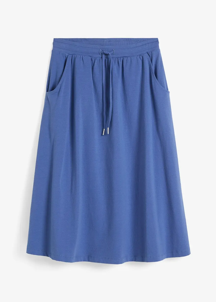Jersey-Rock aus Baumwoll-Mix in blau von vorne - bonprix