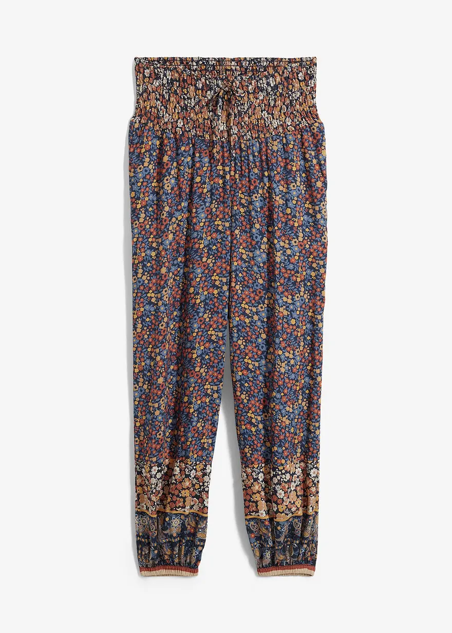 Schlupfhose aus fließender Viskose in blau von vorne - bonprix