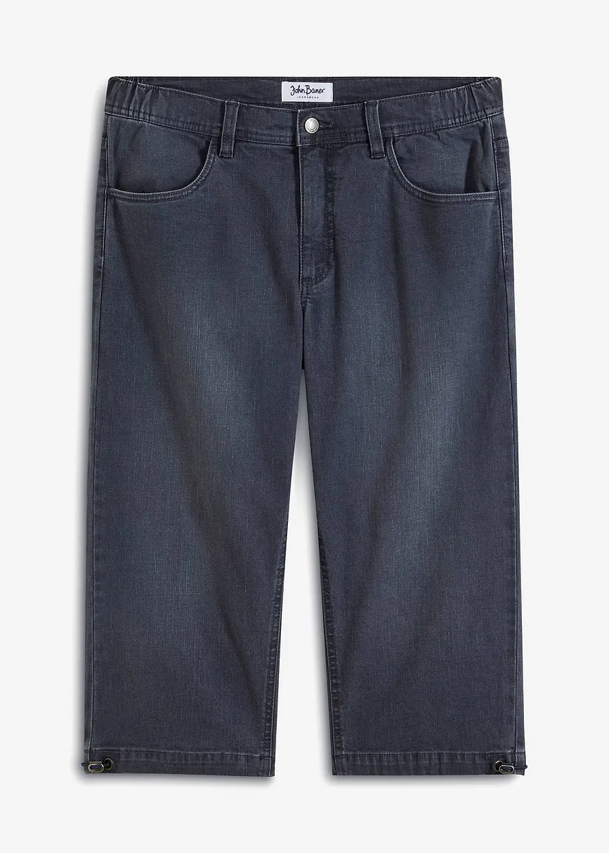 3/4-Stretch-Jeans, Regular Fit mit Komfortbund in blau von vorne - John Baner JEANSWEAR