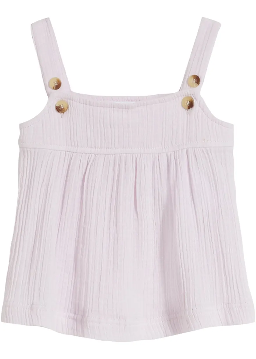 Baby Musselin Kleid aus reiner Baumwolle in lila von vorne - bpc bonprix collection