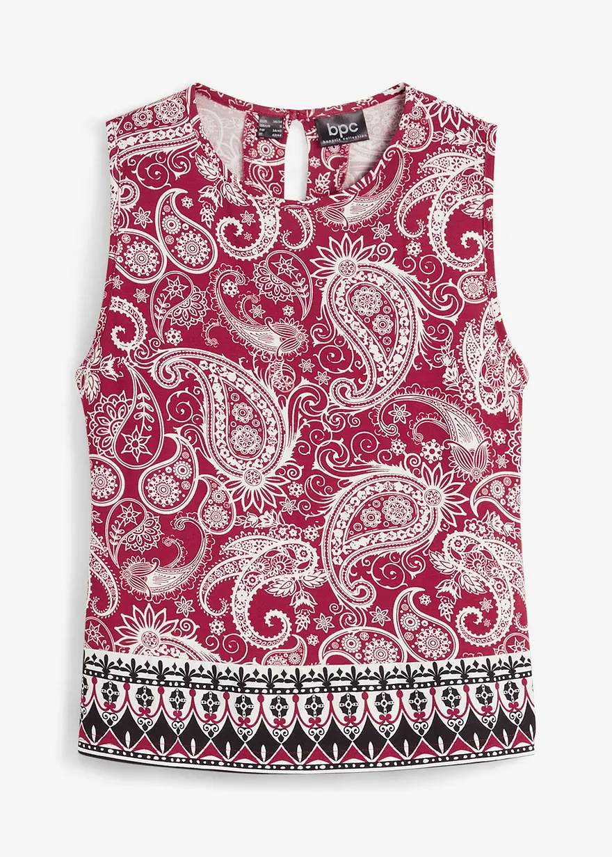 Top mit Muster aus Viskose in rot von vorne - bonprix