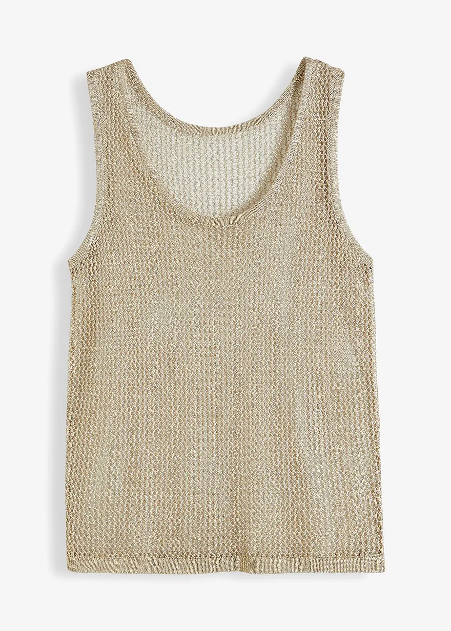 Strick-Top aus softem Viskose-Mix in gold von vorne - bonprix