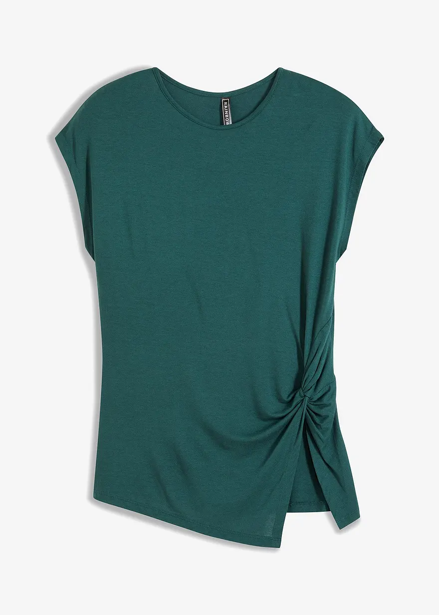 Shirt aus fließender Viskose in grün von vorne - bonprix
