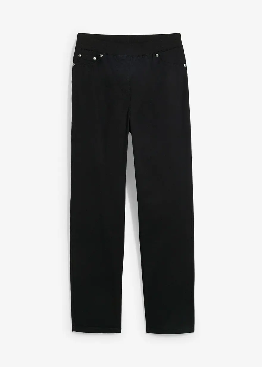 Straight Jeans, Mid Waist in schwarz von vorne - bonprix
