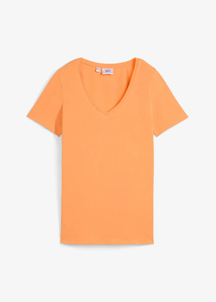 T-Shirt mit reiner Bio-Baumwolle in orange von vorne - bonprix