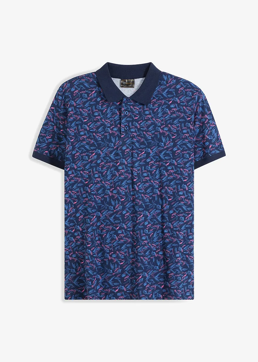 Poloshirt aus reiner Baumwolle in blau von vorne - bonprix