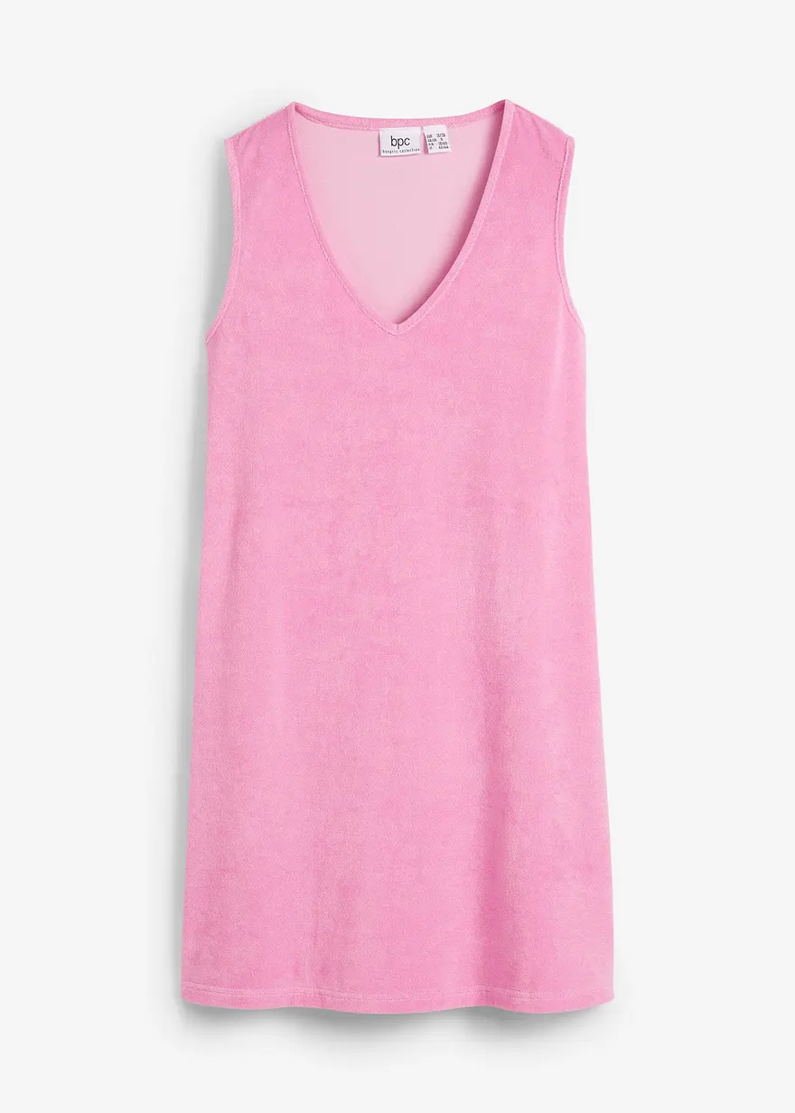 Frottee-Kleid in A-Linie in rosa von vorne - bonprix