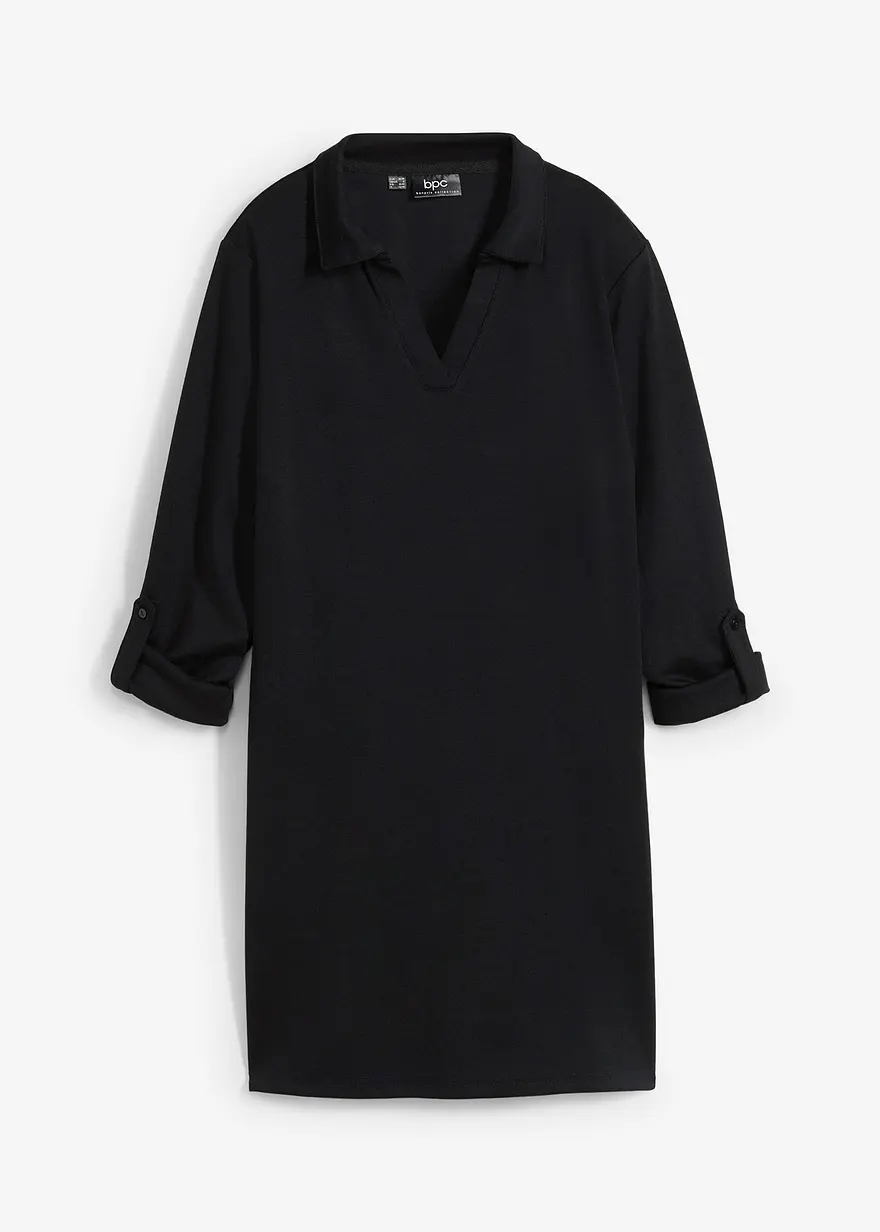 Punto di Roma Polo-Longshirt in schwarz von vorne - bonprix