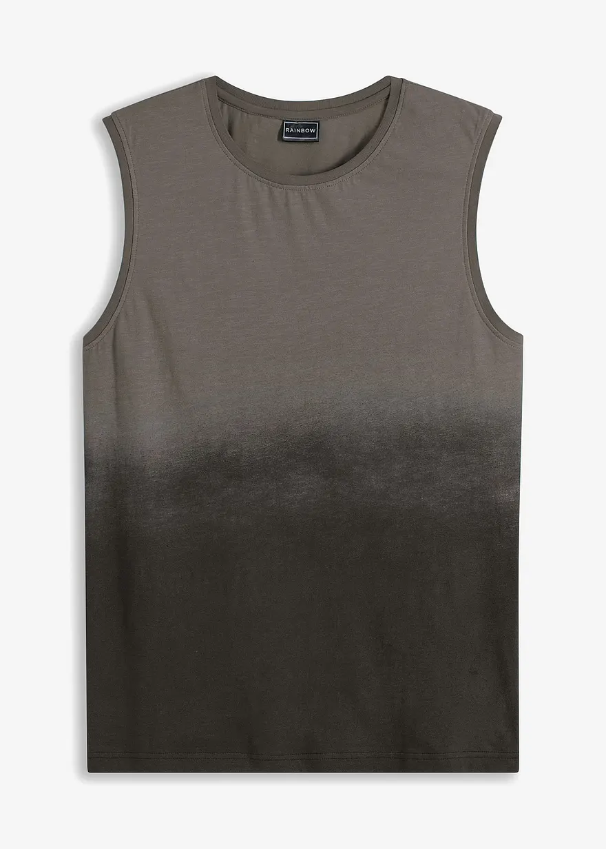 Muskel-Shirt aus reiner Bio-Baumwolle, Slim Fit in grau von vorne - bonprix