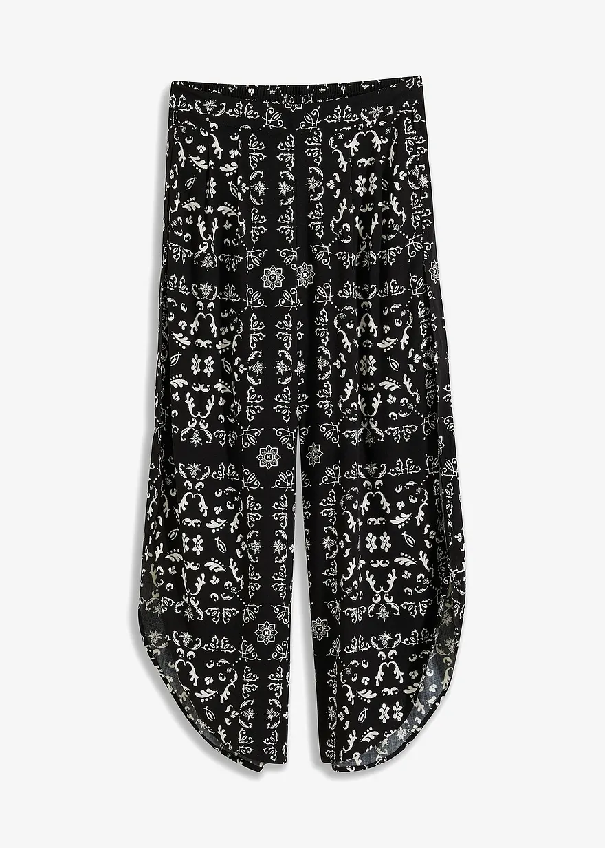 Palazzo-Hose in schwarz von vorne - bonprix