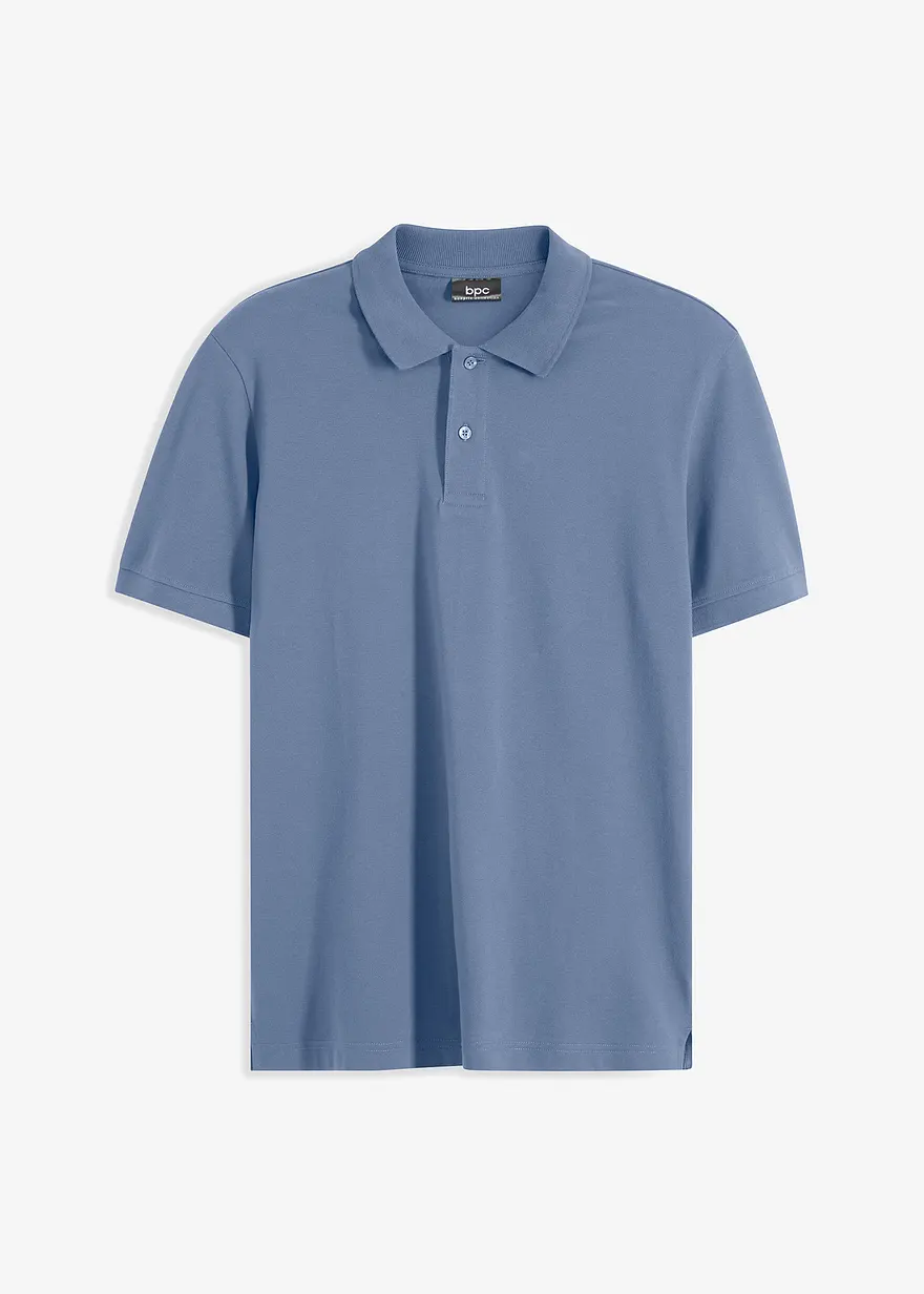 Piqué-Poloshirt aus reiner Bio-Baumwolle in blau von vorne - bonprix
