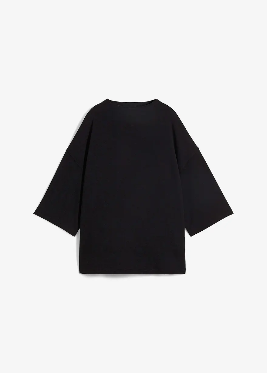 Leichtes Oversize-Sweatshirt in schwarz von vorne - bonprix