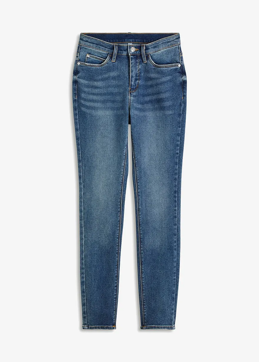 High Waist Skinny Jeans in blau von vorne - bonprix