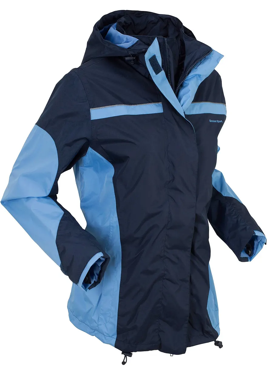 wasserdichte Funktionsjacke in blau von vorne - bonprix