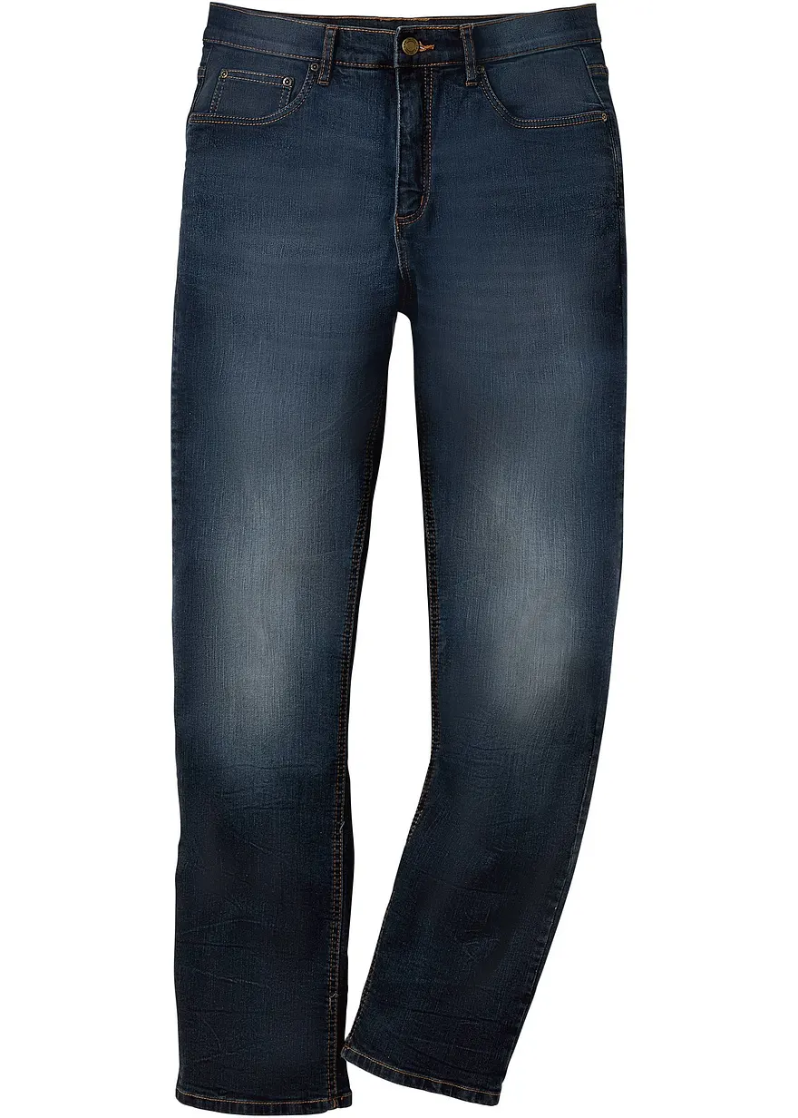 Classic Fit Stretch-Jeans, Straight in blau von vorne - bonprix