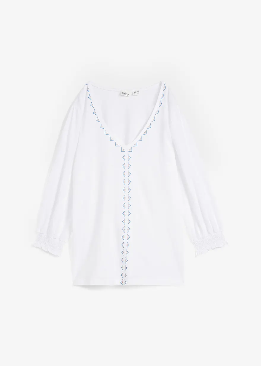 Shirt-Tunika aus Viskose-Mix in weiß von vorne - bonprix