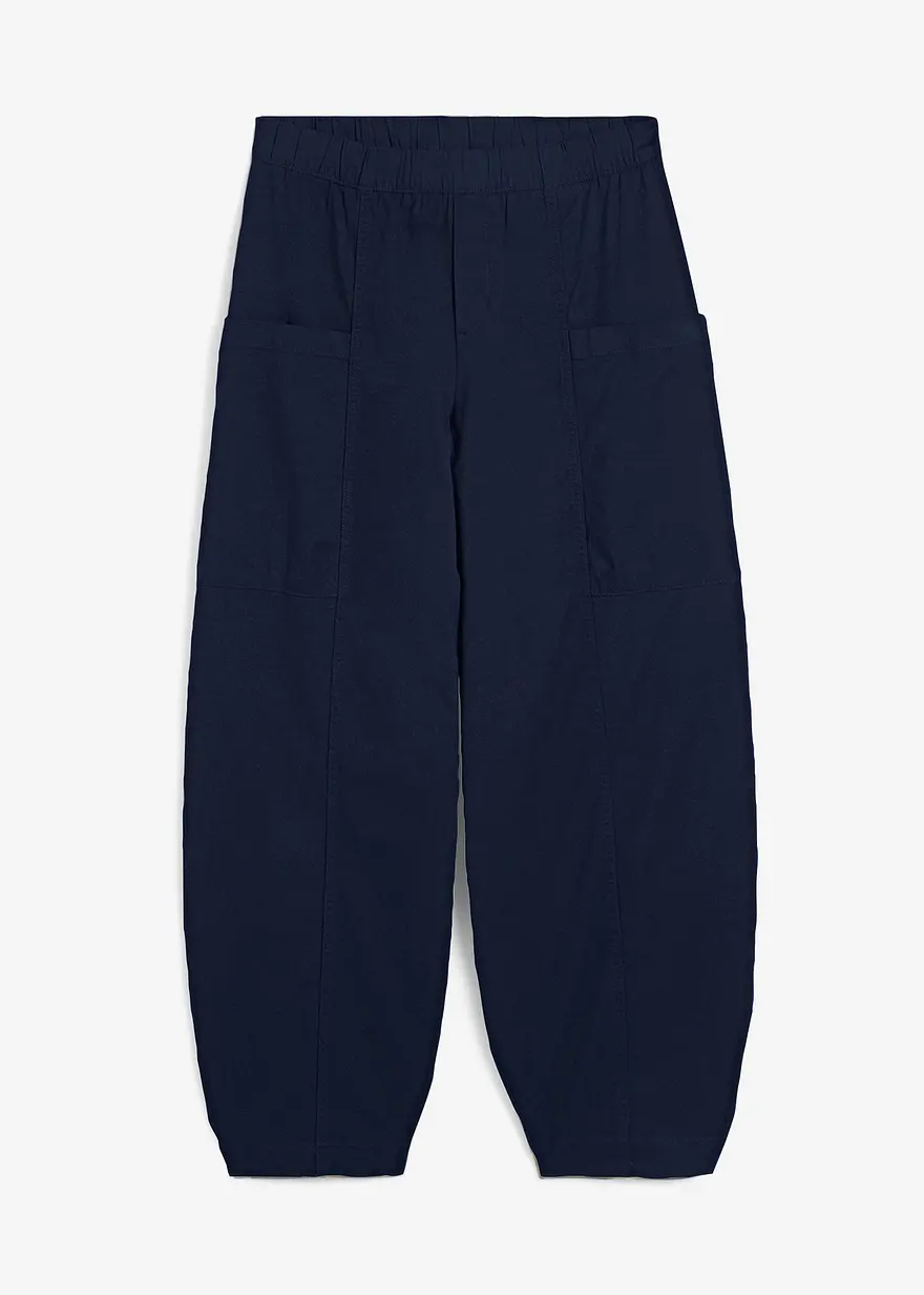 Twillhose aus elastischem Baumwoll-Mix in blau von vorne - bonprix