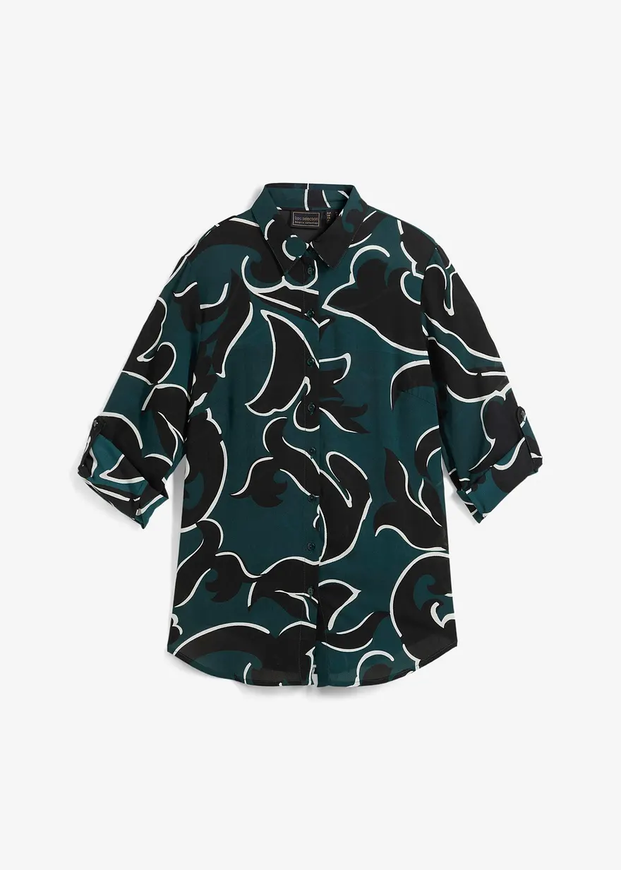 Bluse bedruckt in grün von vorne - bonprix
