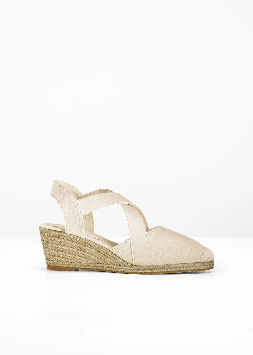 Keilsandalette in weiß von vorne - bonprix